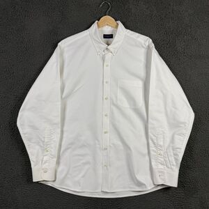 Proper Cloth Shirt Mens 17 34 White Classic Fit OCBD Oxford Shirt Preppy Casual
